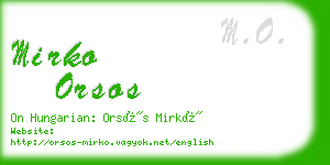 mirko orsos business card